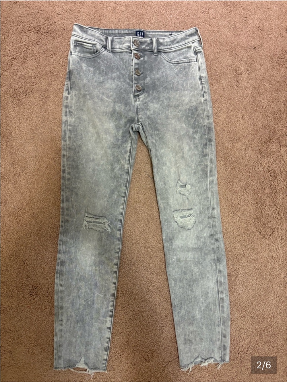 3 for $14 Kids GAP Light Gray Distressed Skinny Jeans size 16